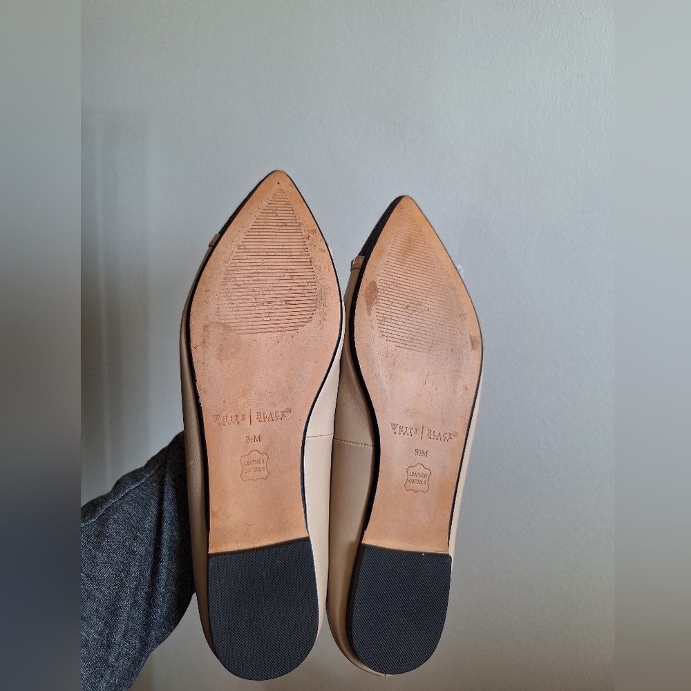 White House Black Market: Elegant pointed-toe ballet flats. Size 8.5M - Picture 5 of 10